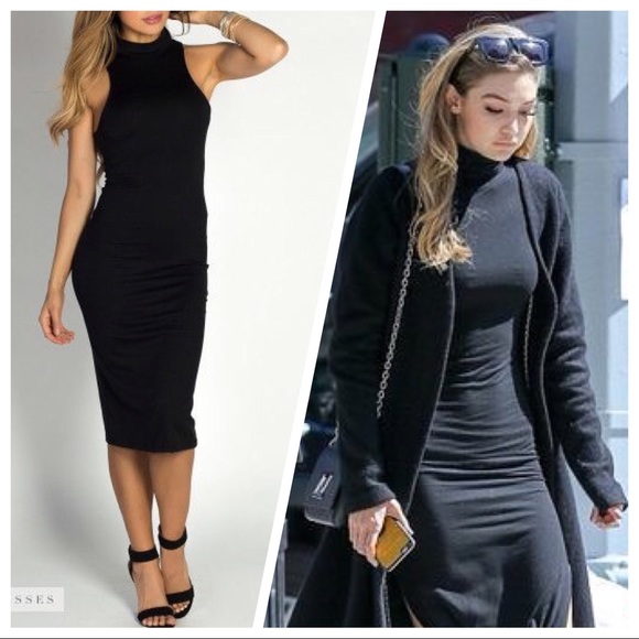 Moda International Dresses & Skirts - 🖤SOLD🖤VICTORIA’S SECRET BLACK TURTLENECK DRESS